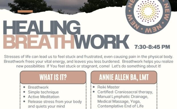 Evenings of Healing Breathwork / Annie Allen / 8,15,22 September / 7:30-8:45pm